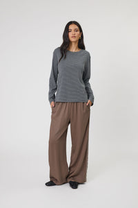 MARLOW UNO STRIPE LS CHARCOAL STRIPE