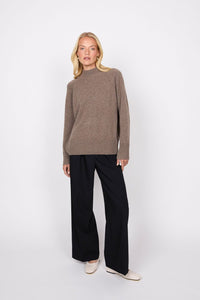 MARLOW CASHMERE FUNNEL NECK HAZELNUT