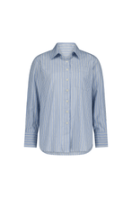 Load image into Gallery viewer, COMMONPLACE GOOD DAYS SHIRT WHITE/BLUE STRIPE
