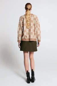 KAREN WALKER MONOGRAM CHUNKY CARDIGAN