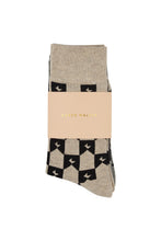 Load image into Gallery viewer, KAREN WALKER MONOGRAM SOCKS 2 PACK GREY BLACK/NATURAL BLACK
