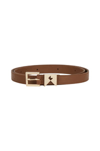 KAREN WALKER MONOGRAM KEEPER BELT DARK TAN