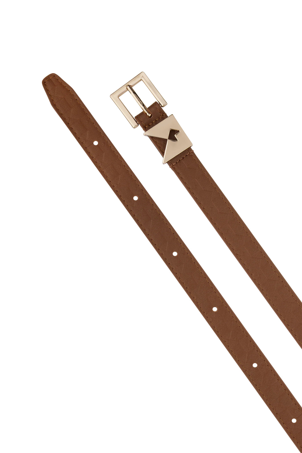 KAREN WALKER MONOGRAM KEEPER BELT DARK TAN