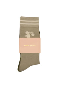 KAREN WALKER RUNAWAY GIRL SOCK 2 PACK SAGE/OLIVE