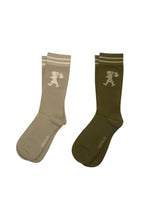 Load image into Gallery viewer, KAREN WALKER RUNAWAY GIRL SOCK 2 PACK SAGE/OLIVE
