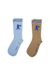 KAREN WALKER RUNAWAY GIRL SOCK 2 PACK SKYBLUE/SESAME