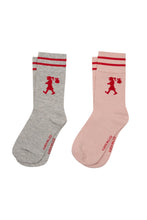 Load image into Gallery viewer, KAREN WALKER RUNAWAY GIRL SOCKS GREY/BLUSH/RED
