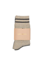 Load image into Gallery viewer, KAREN WALKER RUNAWAY GIRLSOCKS 2 PACK NATURAL/GREY/BLACK
