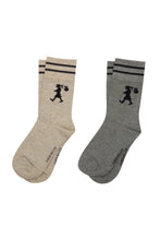 Load image into Gallery viewer, KAREN WALKER RUNAWAY GIRLSOCKS 2 PACK NATURAL/GREY/BLACK
