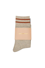 Load image into Gallery viewer, KAREN WALKER RUNAWAY GIRL SOCKS 2 PACK NATURAL/GREY/CHESTUNUT
