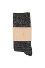 Load image into Gallery viewer, KAREN WALKER GLITTER SOCKS 2 PACK NATURAL SILVER/BLACK SILVER
