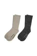 Load image into Gallery viewer, KAREN WALKER GLITTER SOCKS 2 PACK NATURAL SILVER/BLACK SILVER
