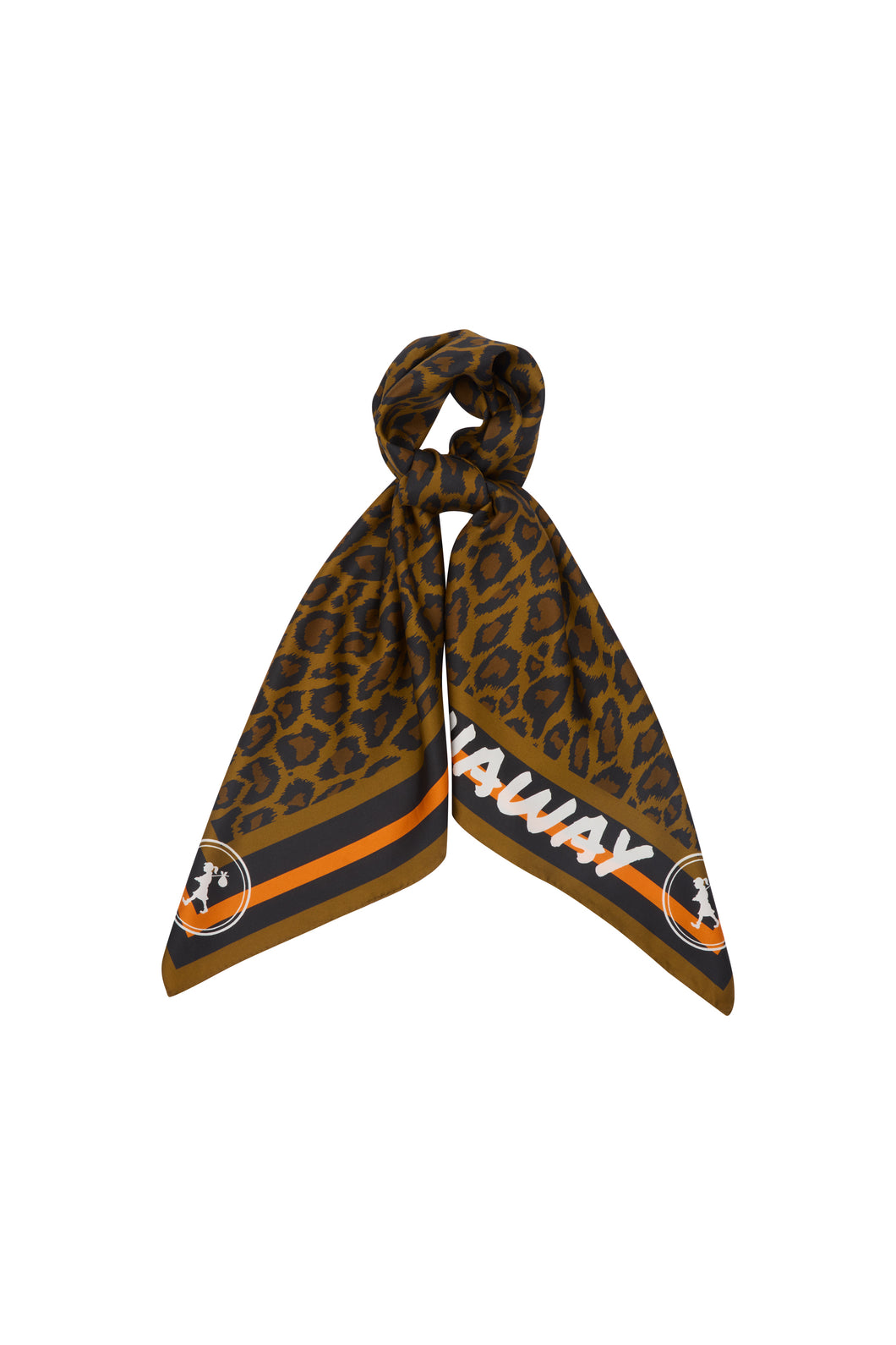 KAREN WALKER LEOPARD CLASSIC SILK SCARF TAN