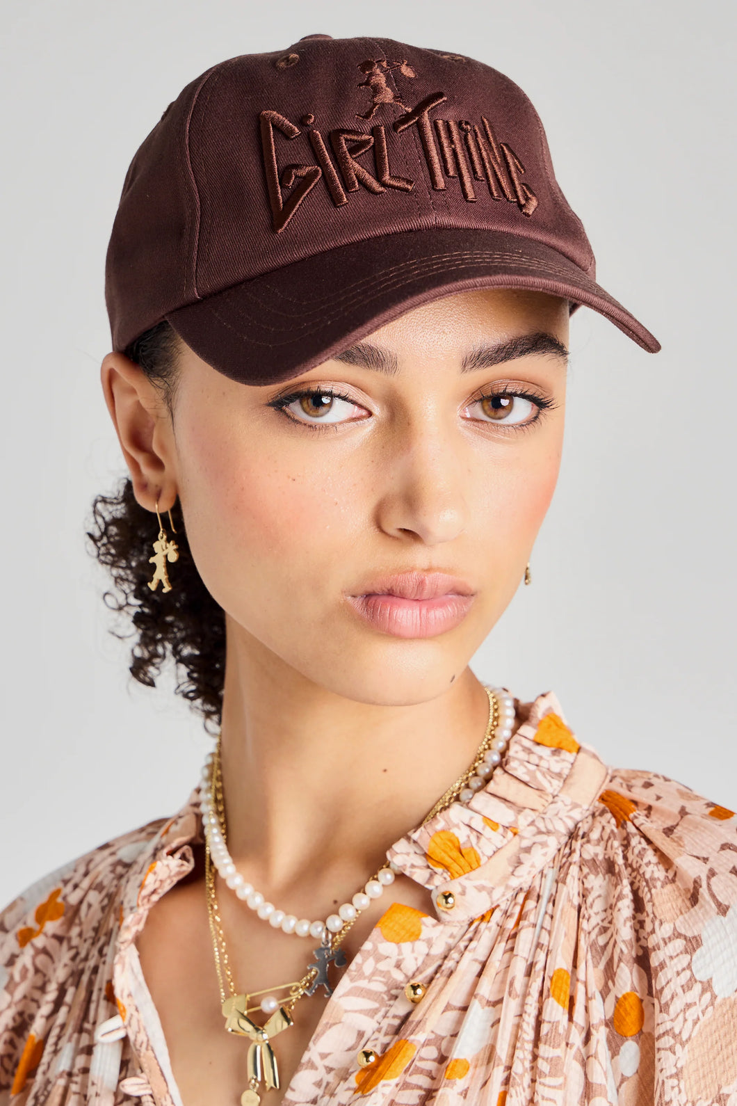 KAREN WALKER GIRL THING CAP CHOCOLATE