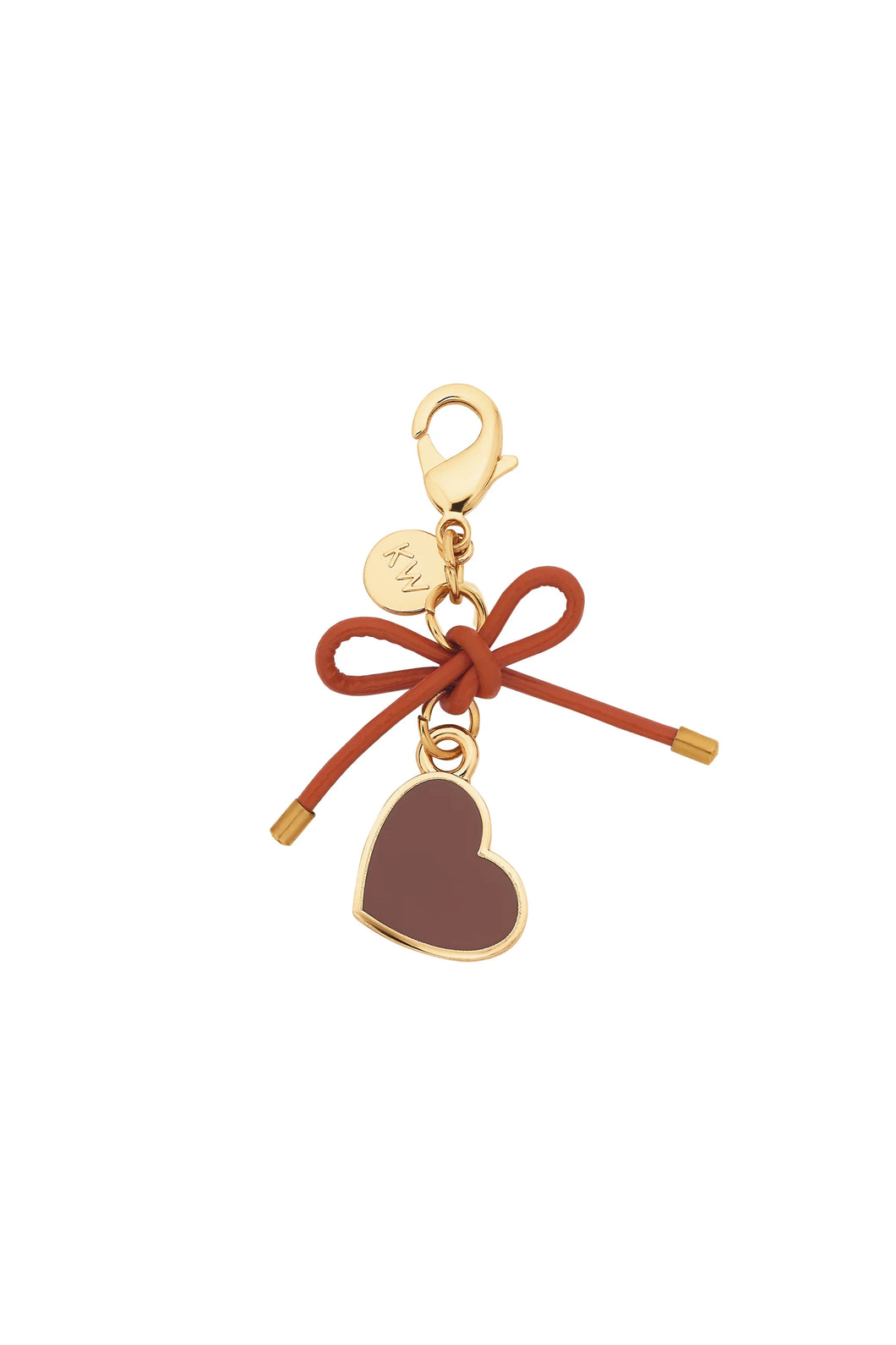 KAREN WALKER HEART CHARM GOLD/BROWN