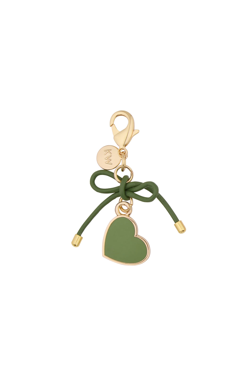 KAREN WALKER HEART CHARM GOLD/GREEN