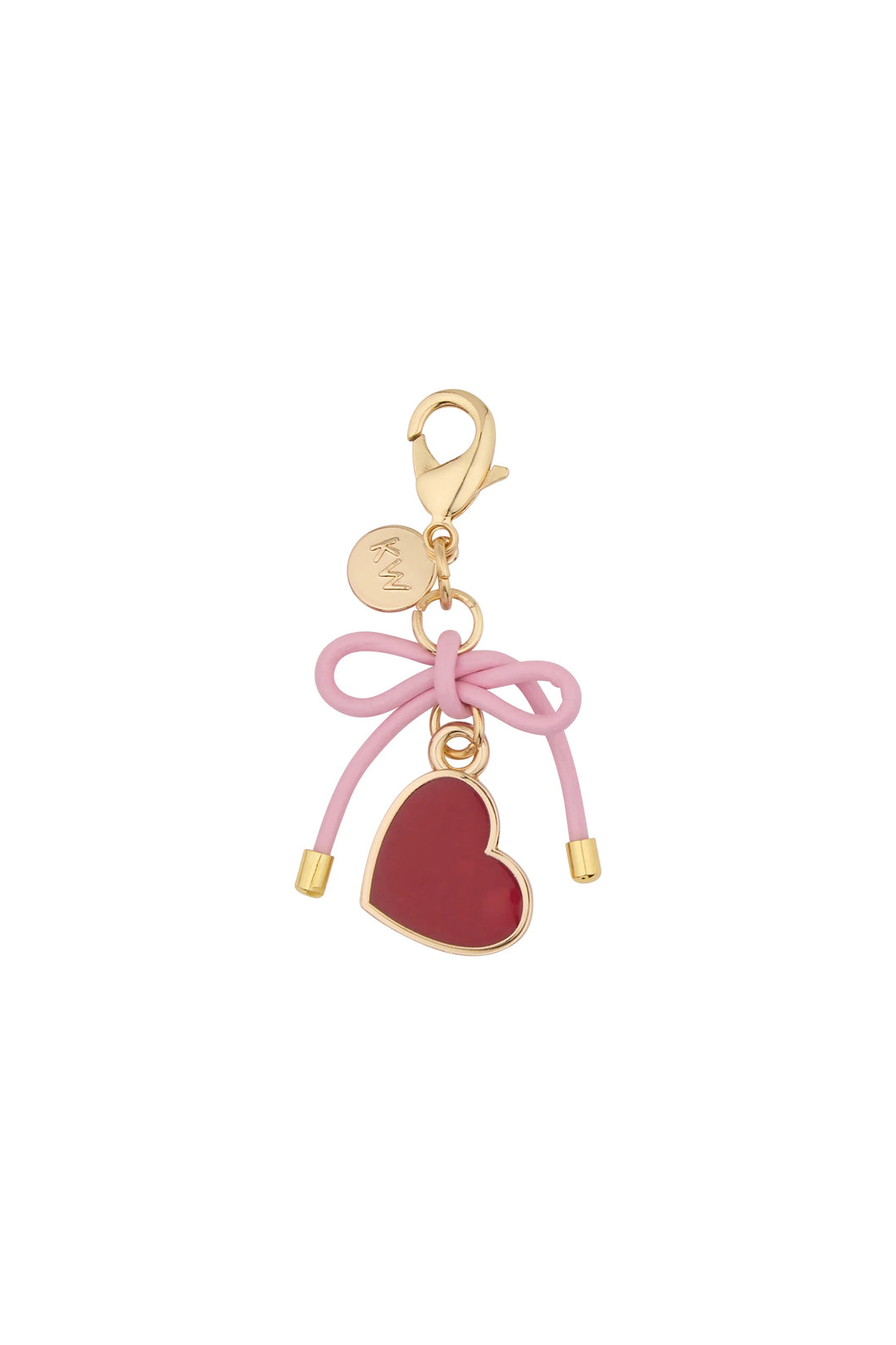 KAREN WALKER HEART CHARM GOLD/RED