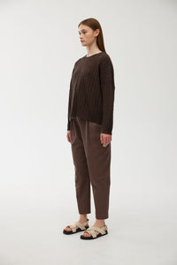 KINNEY WILLA CABLE KNIT CHOCOLATE