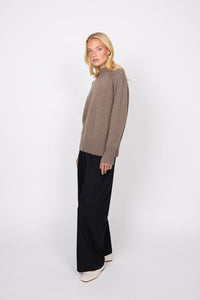 MARLOW CASHMERE FUNNEL NECK HAZELNUT