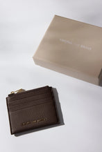 Load image into Gallery viewer, AMONG THE BRAVE SMALL CHOCOLATE LEATHER CARD HOLDER
