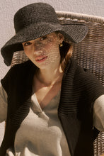 Load image into Gallery viewer, MARLOW AMALFI WIDE BRIM HAT BLACK
