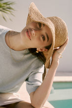 Load image into Gallery viewer, MARLOW AMALFI WIDE BRIM HAT TEA
