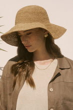 Load image into Gallery viewer, MARLOW AMALFI WIDE BRIM HAT TEA
