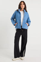 Load image into Gallery viewer, STORIES BE TOLD APEX STORM BLUE DENIM COLLARED QUILTED JACKET
