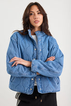 Load image into Gallery viewer, STORIES BE TOLD APEX STORM BLUE DENIM COLLARED QUILTED JACKET
