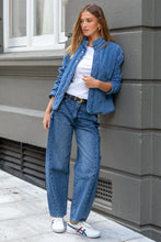 Load image into Gallery viewer, STORIES BE TOLD APEX STORM BLUE DENIM COLLARED QUILTED JACKET
