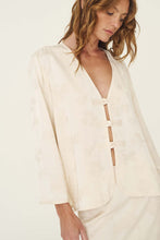 Load image into Gallery viewer, ROWIE ATTA JACQUARD TANG SHIRT IVORY FLORAL
