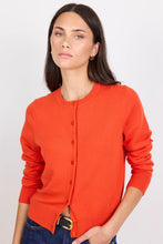 Load image into Gallery viewer, ARRIVING 12.8 | STORIES BE TOLD BLOOD ORANGE SOFT FINE GAUGE CREWNWCK CARDIGAN
