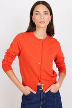 Load image into Gallery viewer, ARRIVING 12.8 | STORIES BE TOLD BLOOD ORANGE SOFT FINE GAUGE CREWNWCK CARDIGAN
