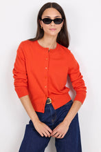 Load image into Gallery viewer, ARRIVING 12.8 | STORIES BE TOLD BLOOD ORANGE SOFT FINE GAUGE CREWNWCK CARDIGAN
