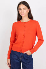 Load image into Gallery viewer, ARRIVING 12.8 | STORIES BE TOLD BLOOD ORANGE SOFT FINE GAUGE CREWNWCK CARDIGAN
