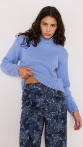 MINK PINK AVERY FLUFFY SWEATER CORN BLUE