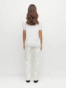 JHL BY JULIETTE HOGAN CREW CASHMERE TEE WHITE
