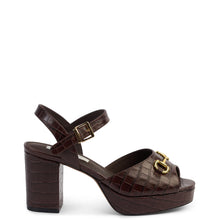 Load image into Gallery viewer, KATHRYN WILSON MIRANDA HEEL CHOCOLATE CROC
