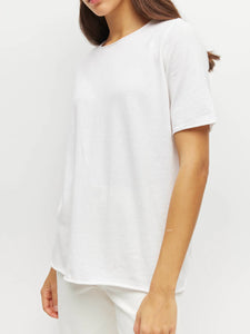 JHL BY JULIETTE HOGAN CREW CASHMERE TEE WHITE