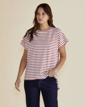 Load image into Gallery viewer, BETTY BASICS WILLA TEE RED STRIPE
