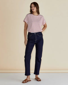 BETTY BASICS WILLA TEE RED STRIPE