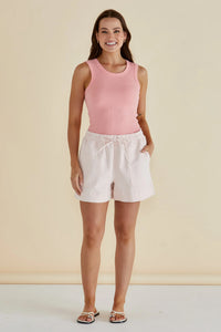 BETTY BASICS FRANCIS RIB TANK PEACH