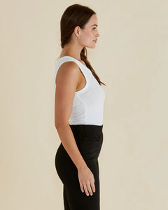 BETTY BASICS FRANCIS RIB TANK WHITE