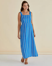 Load image into Gallery viewer, BETTY BASICS TEGAN MIDI DRESS BLUE STRIPE
