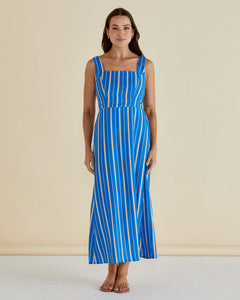 BETTY BASICS TEGAN MIDI DRESS BLUE STRIPE
