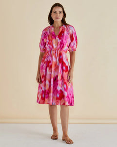 BETTY BASICS EMERY DRESS FLORAL ABSTRACT