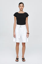 Load image into Gallery viewer, MARLE BELTED JEAN SHORT BLANC
