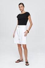 Load image into Gallery viewer, MARLE BELTED JEAN SHORT BLANC
