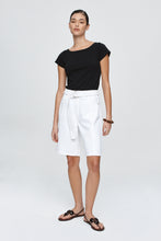 Load image into Gallery viewer, MARLE BELTED JEAN SHORT BLANC
