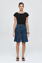 Load image into Gallery viewer, MARLE BELTED JEAN SHORT CLASSIC BLUE
